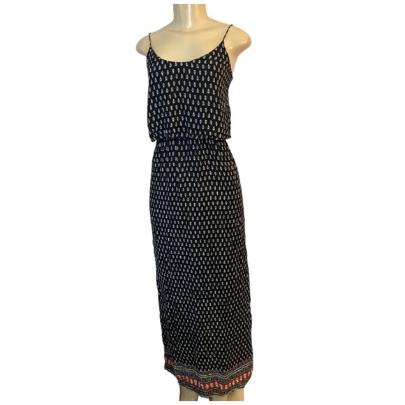 Collection Pimkie Maxi Bohemian Dress Black Print Sleeveless Size Medium - Picture 2 of 6